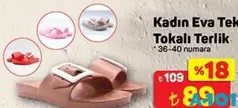 JUNO KADIN EVA TEK TOKALI TERLİK